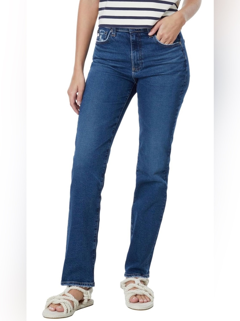AG Adriano Goldschmied Saige High Rise Straight Leg Jean in 9 Years Elmhurst